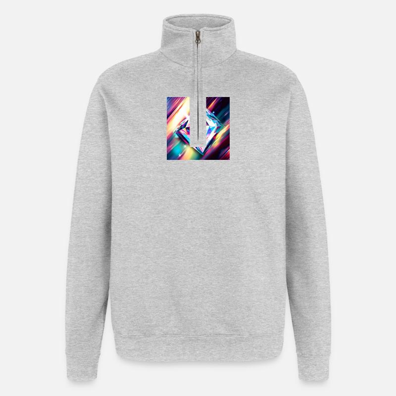 Diamant - Quarter-Zip-Sweatshirt - Grau meliert
