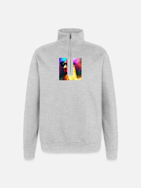 Fancy Chicken IV - Quarter-Zip-Sweatshirt - Grau meliert
