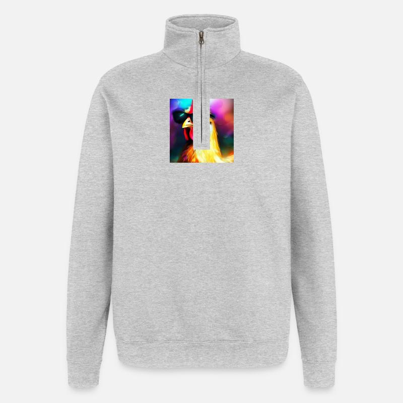 Fancy Chicken IV - Quarter-Zip-Sweatshirt - Grau meliert