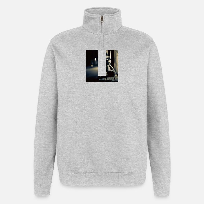 Teddy Noir - Quarter-Zip-Sweatshirt - Grau meliert