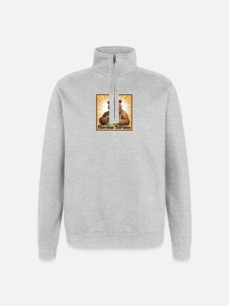 Bierchen Bärchen - Quarter-Zip-Sweatshirt - Grau meliert