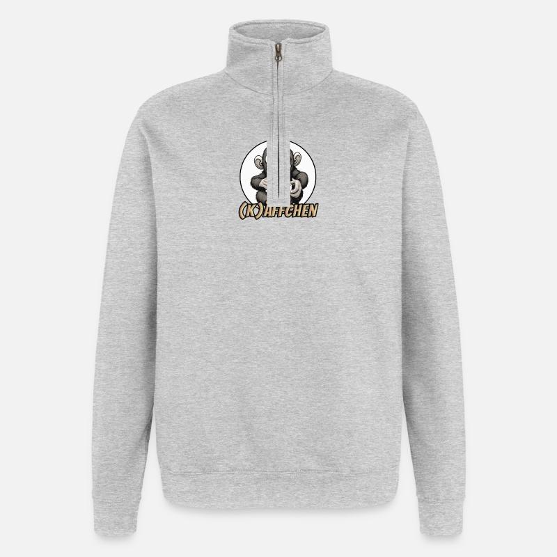 Käffchen - Quarter-Zip-Sweatshirt - Grau meliert