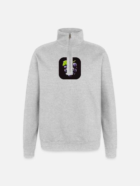 Sad grapes in comic style - Quarter-Zip Sweatshirt - heather grey
