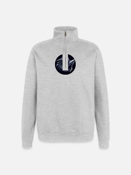 Comic Amsel Vogel - Quarter-Zip-Sweatshirt - Grau meliert