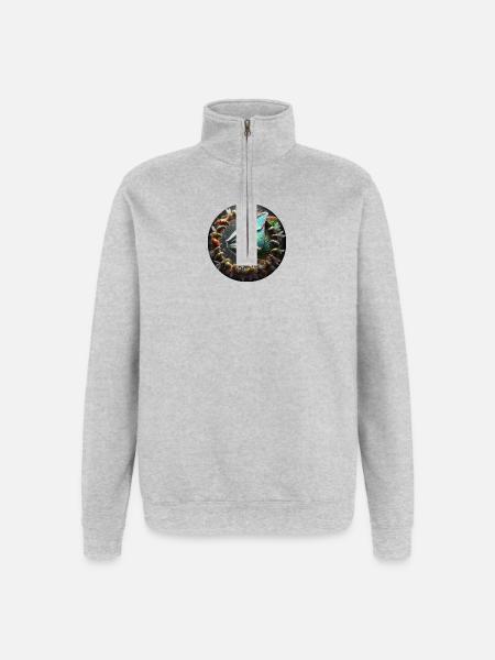 The Chameleon and the Insects - Quarter-Zip Sweatshirt - heather grey