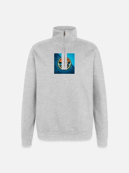 Bier Logo 4 - Quarter-Zip-Sweatshirt - Grau meliert