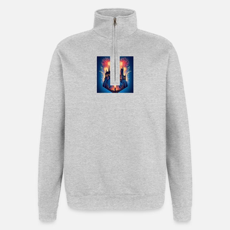 Magic Castle 3 - Quarter-Zip Sweatshirt - heather grey