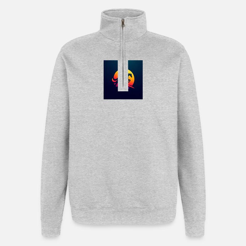 Cavalier à cheval 1 - Sweat à zip 1/4 - gris chiné