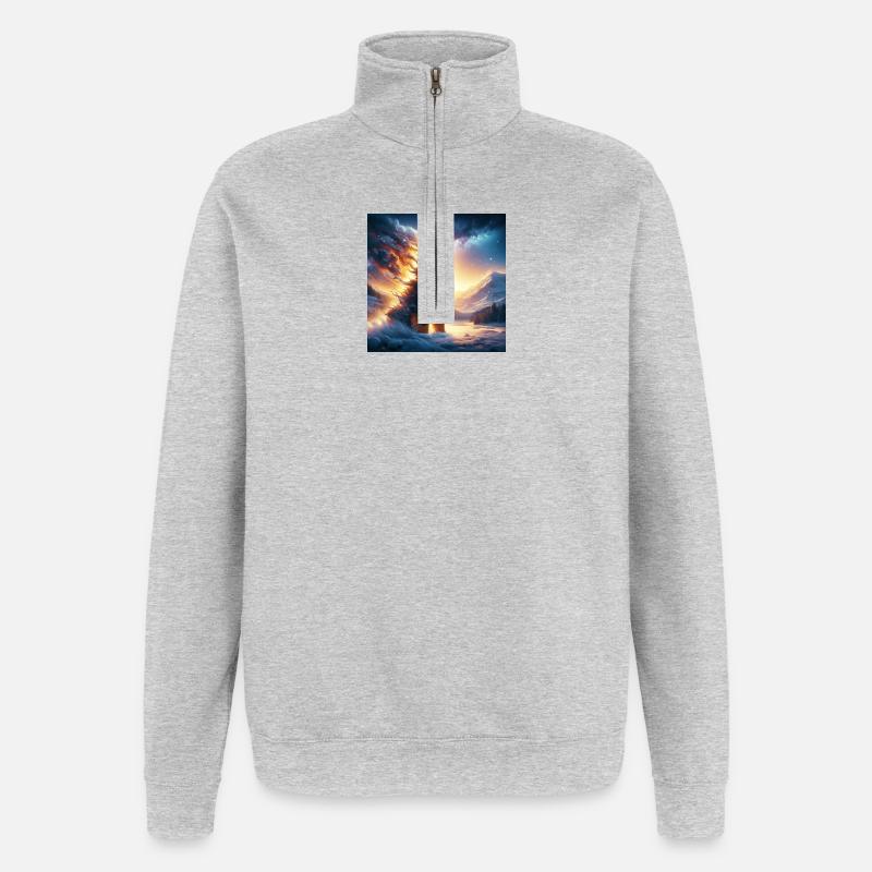Berner Sennenhund - Quarter-Zip-Sweatshirt - Grau meliert
