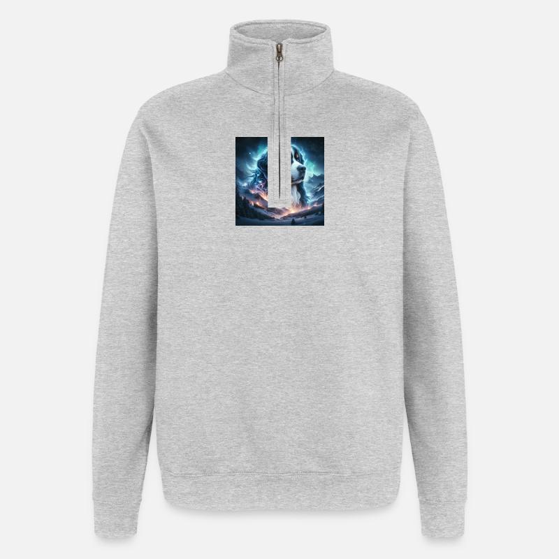 Berner Sennenhund - Quarter-Zip-Sweatshirt - Grau meliert
