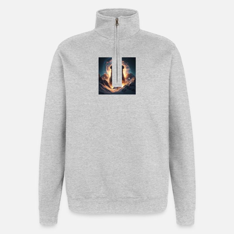 Berner Sennenhund - Quarter-Zip-Sweatshirt - Grau meliert