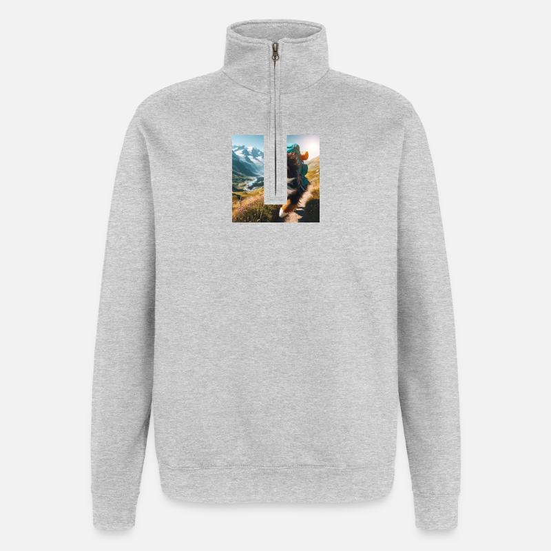 Bouvier bernois - Sweat à zip 1/4 - gris chiné