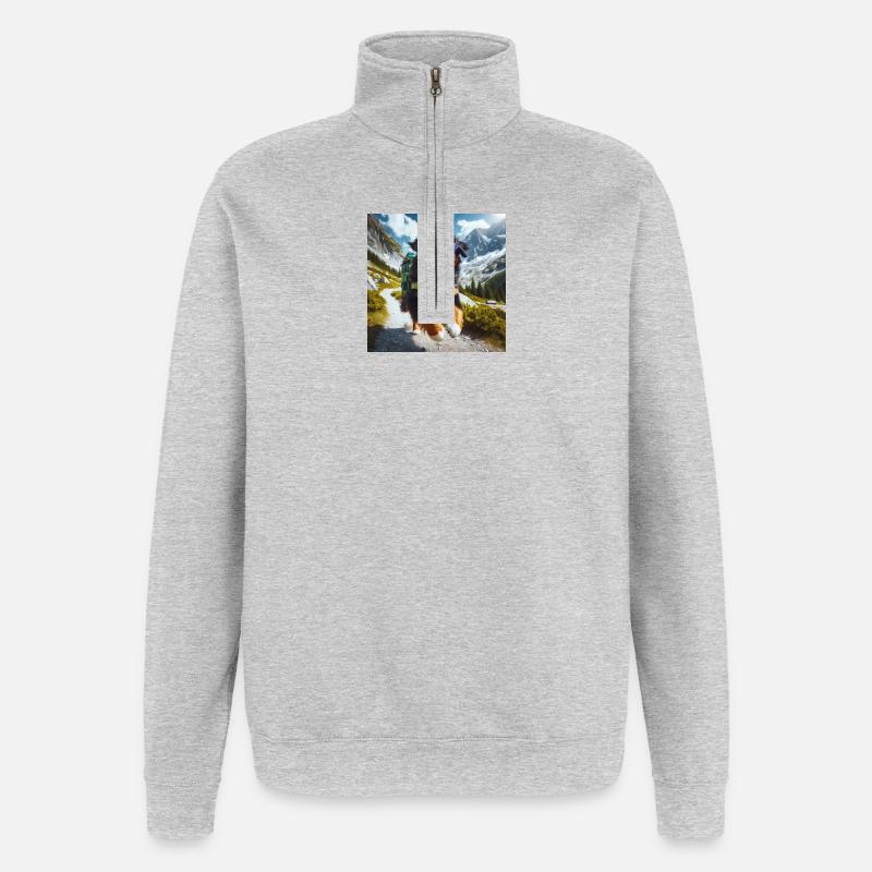 Bouvier bernois - Sweat à zip 1/4 - gris chiné