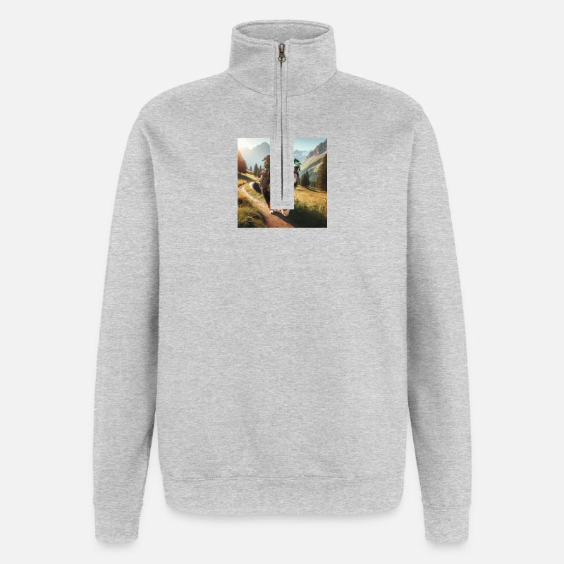 Bouvier bernois - Sweat à zip 1/4 - gris chiné