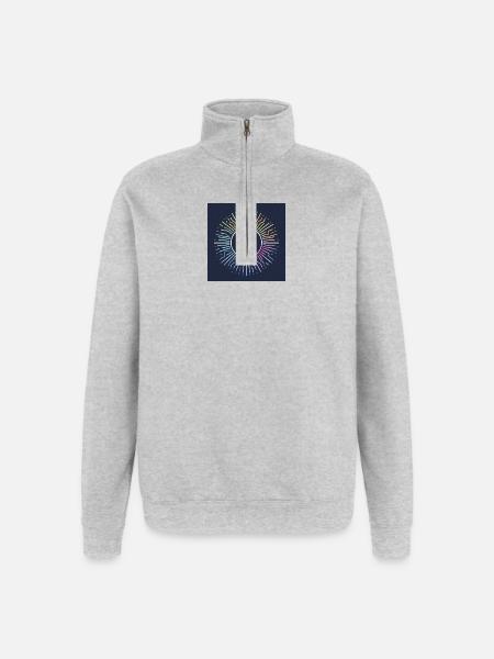 A cool, cheerful sun - Quarter-Zip Sweatshirt - heather grey