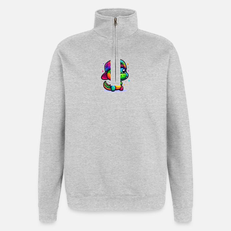 Kroko - Sweat à zip 1/4 - gris chiné