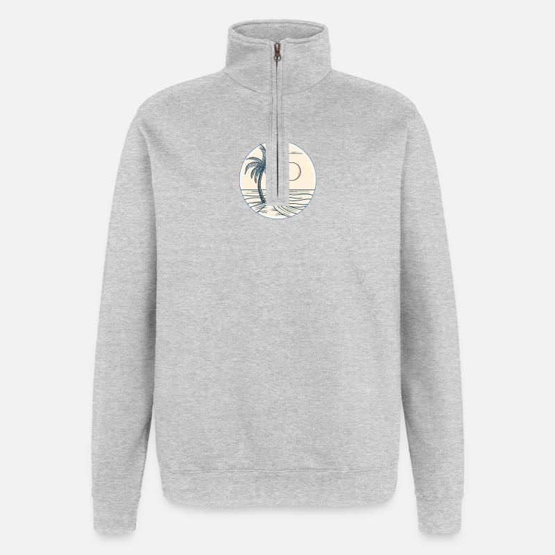 Palm Beach Sunset - Quarter-Zip Sweatshirt - heather grey