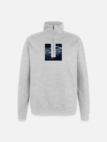 Blueprint Racing Car Vision - Quarter-Zip Sweatshirt - heather grey