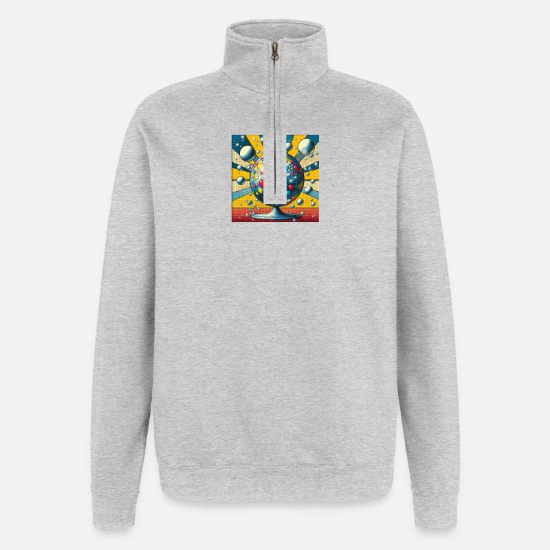 Sphère 1 - Sweat à zip 1/4 - gris chiné