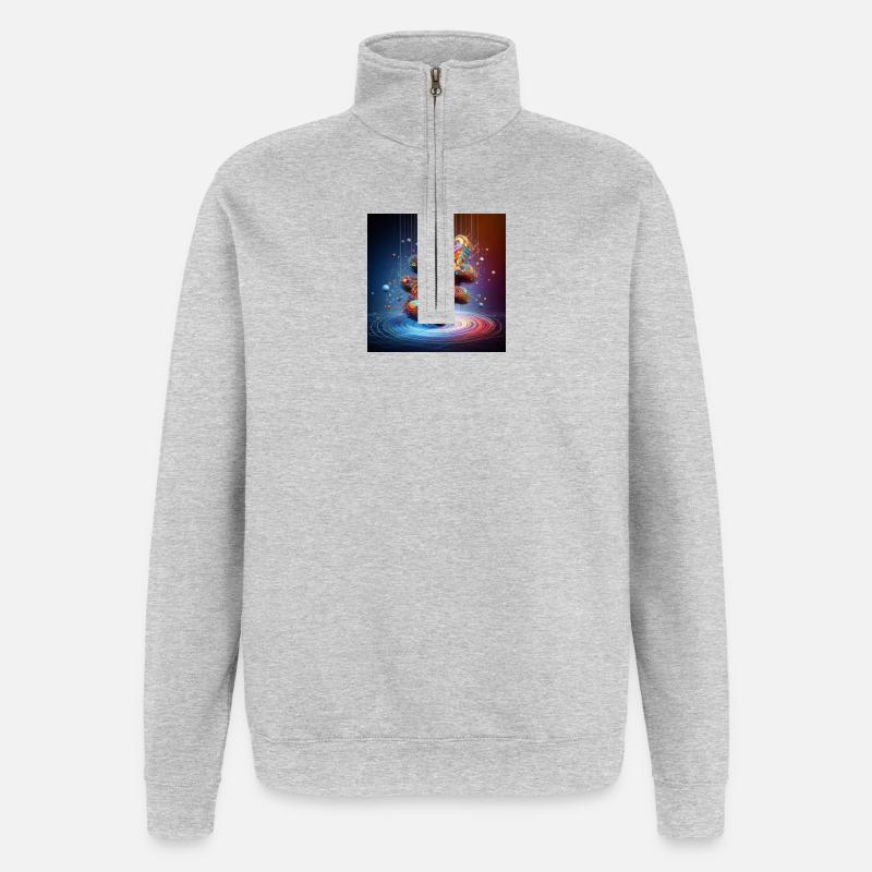 Symbole 4 - Sweat à zip 1/4 - gris chiné