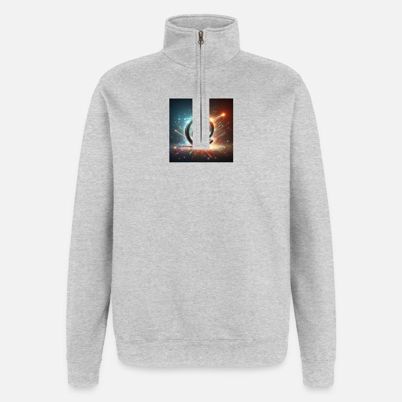 Symbole 2 - Sweat à zip 1/4 - gris chiné