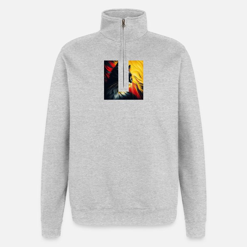 Cat 2 1 - Quarter-Zip Sweatshirt - heather grey