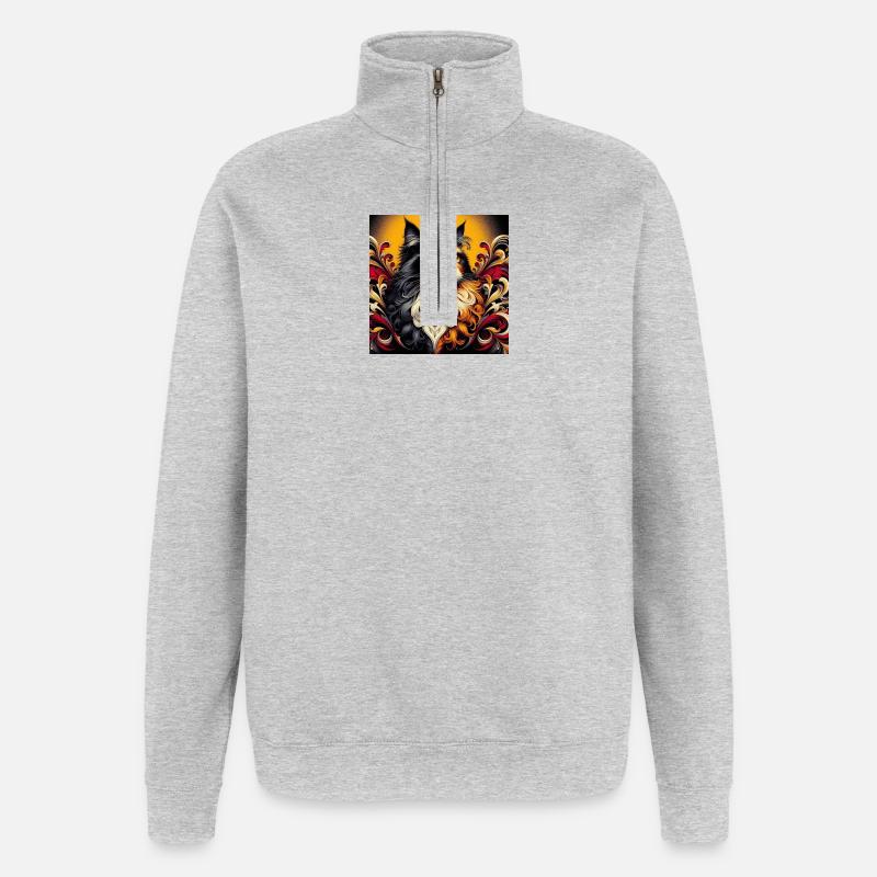 cat 3 1 - Quarter-Zip Sweatshirt - heather grey