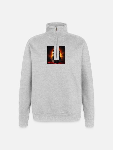 cat 3 4 - Quarter-Zip Sweatshirt - heather grey