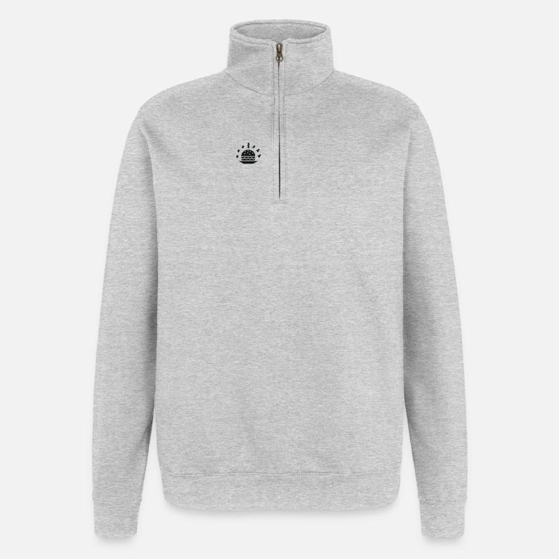 Burger - Quarter-Zip-Sweatshirt - Grau meliert