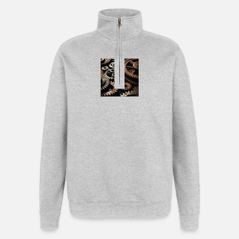 Conception d’engrenages mécaniques - Sweat à zip 1/4 - gris chiné