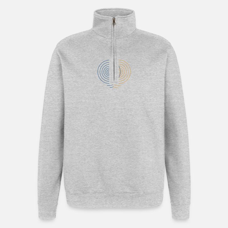 Interférence concentrique – Conception physique - Sweat à zip 1/4 - gris chiné