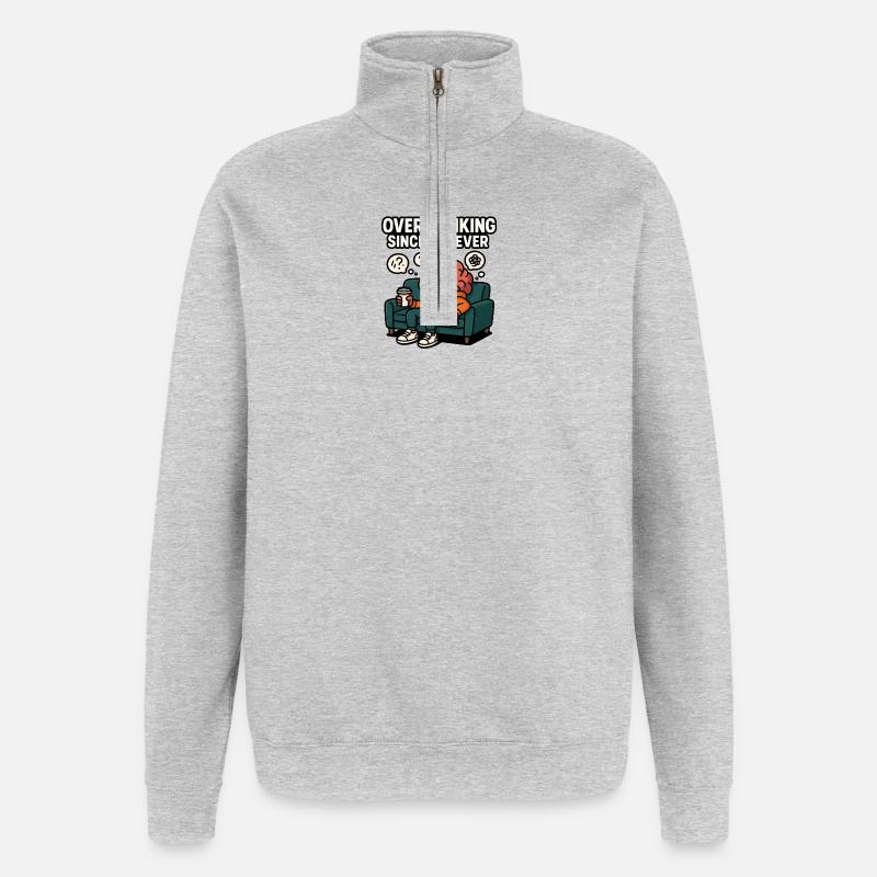 Overthink - Quarter-Zip-Sweatshirt - Grau meliert