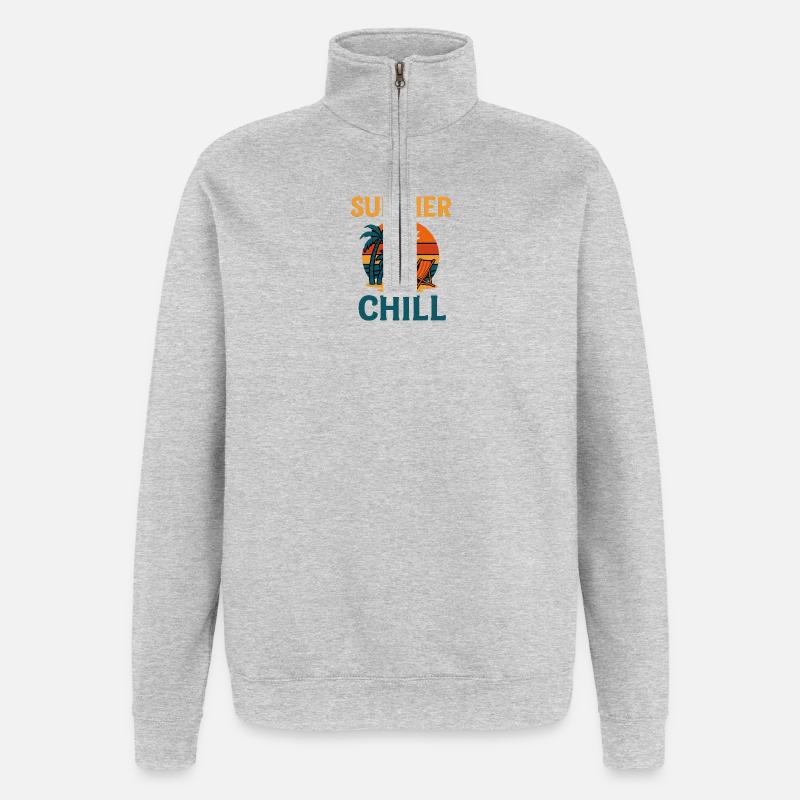 Summer & Chill - Quarter-Zip-Sweatshirt - Grau meliert