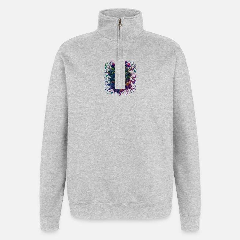 Waldgeist - Quarter-Zip-Sweatshirt - Grau meliert