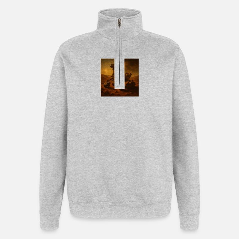 La fin du monde - Sweat à zip 1/4 - gris chiné