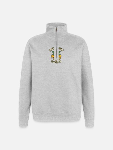 Rosin Society Design - Quarter-Zip-Sweatshirt - Grau meliert