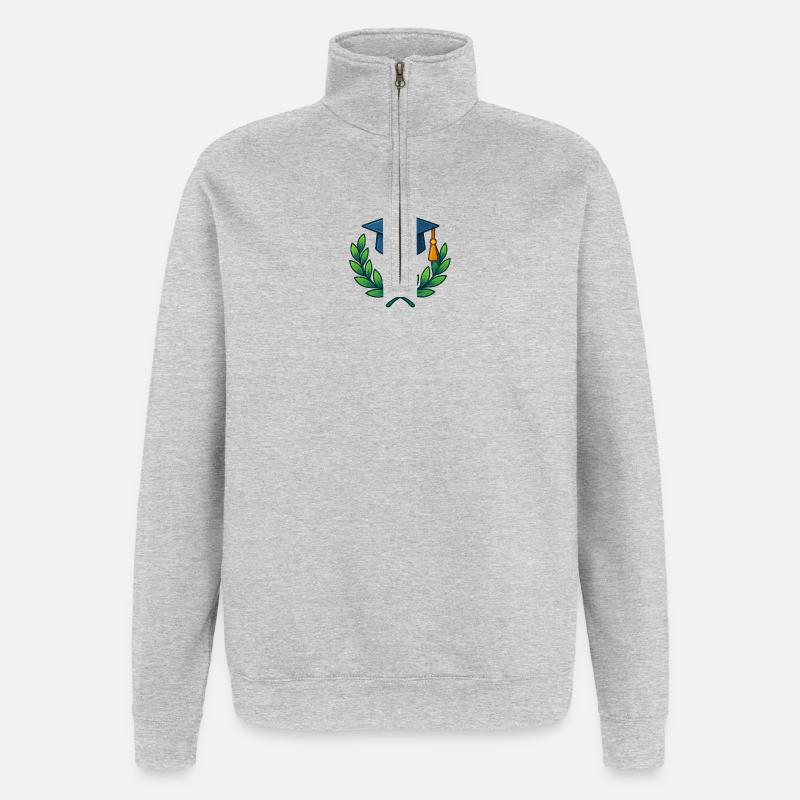 Academic Degree Wreath Design - Quarter-Zip Sweatshirt - heather grey