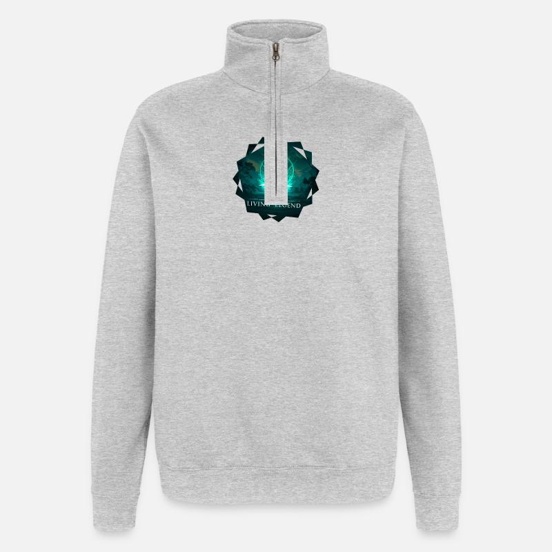 Mythologisches Apsilon Design - Quarter-Zip-Sweatshirt - Grau meliert
