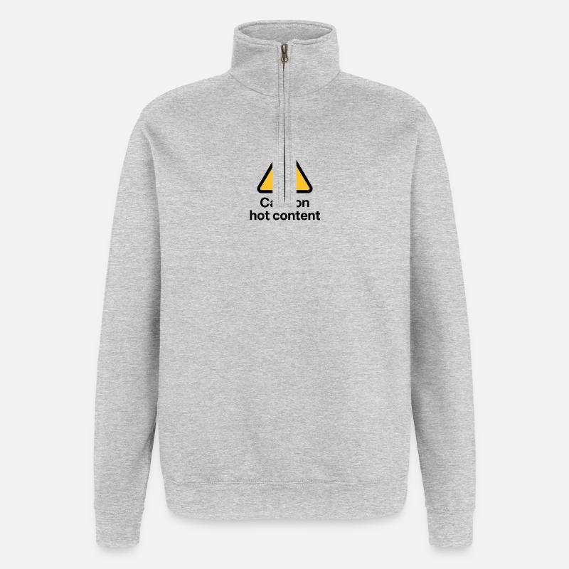 Hot Content Warning - Quarter-Zip Sweatshirt - heather grey