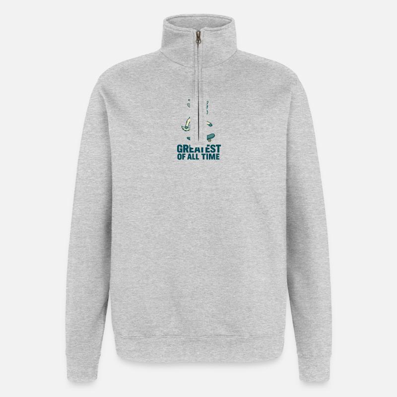 GOAT – der Größte aller Zeiten - Quarter-Zip-Sweatshirt - Grau meliert