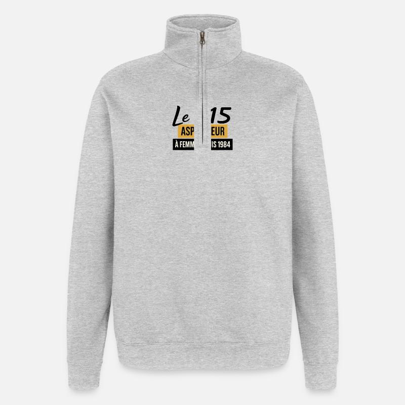 C15 - Sweat à zip 1/4 - gris chiné