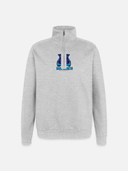 Retro Ghettoblaster Bass Addicts Design - Quarter-Zip-Sweatshirt - Grau meliert