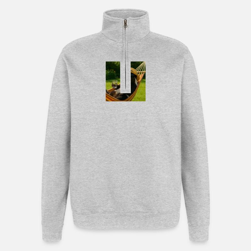 Refroidissement de la mouffette - Sweat à zip 1/4 - gris chiné