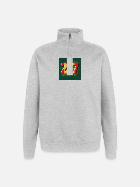 Festive Year Numbers in Bright Colours - Quarter-Zip Sweatshirt - heather grey