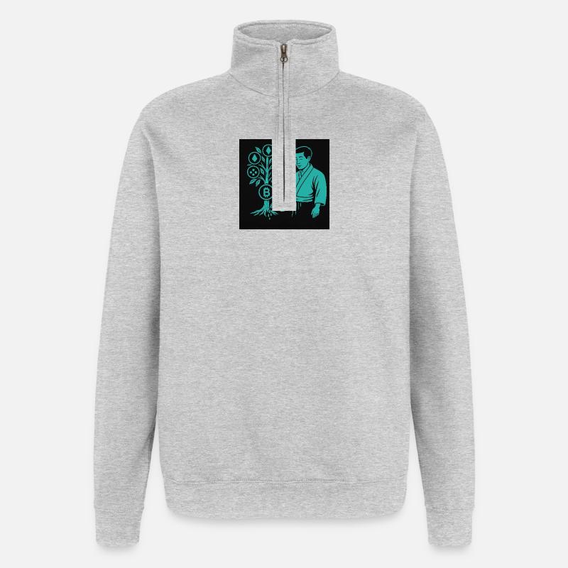 Satoshi Baum - Quarter-Zip-Sweatshirt - Grau meliert