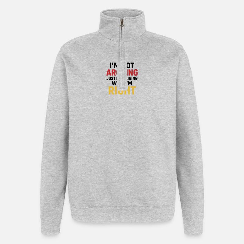 Expression de soi, Humour, Design - Sweat à zip 1/4 - gris chiné