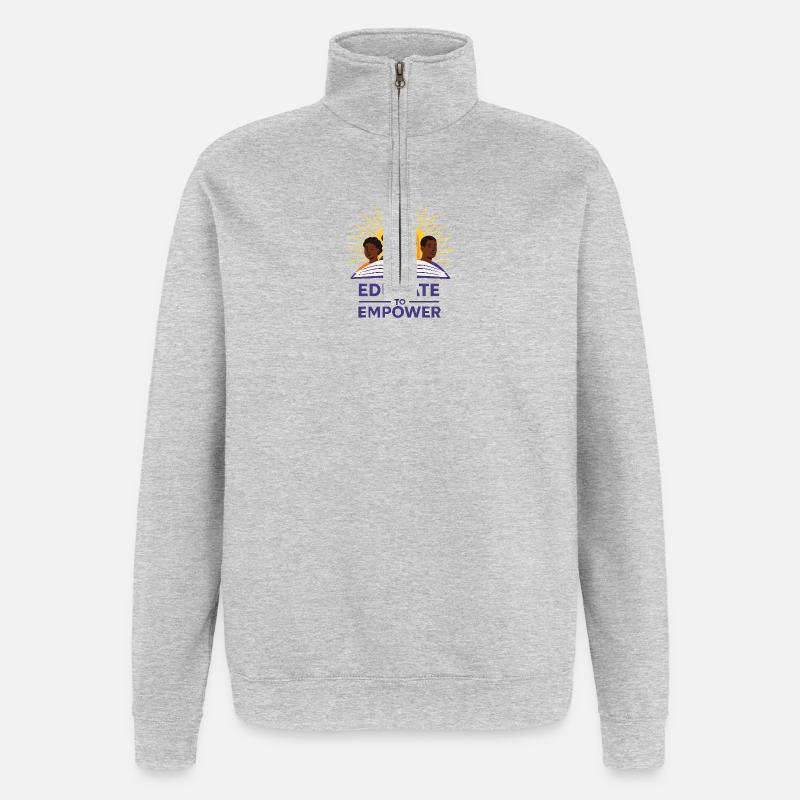 Sunlit Diversity Educational Illustration - Quarter-Zip Sweatshirt - heather grey