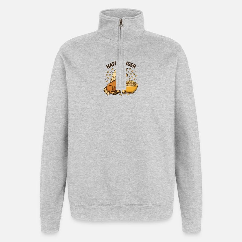 Haferlinger breakfast power - Quarter-Zip Sweatshirt - heather grey