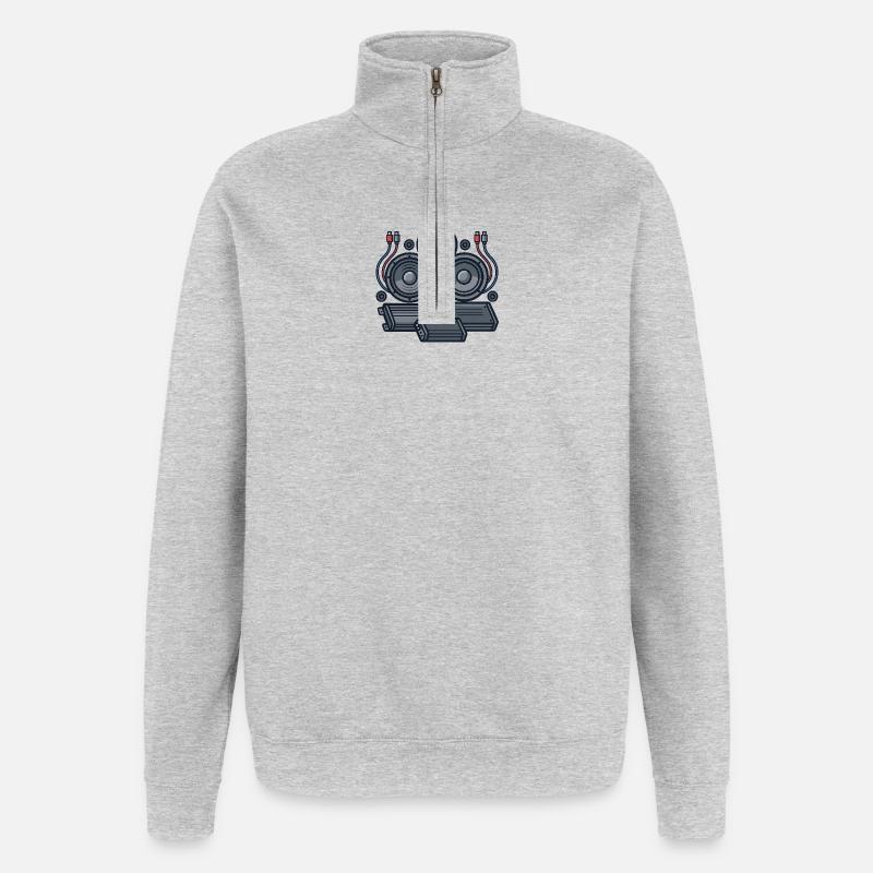 Conception de la technologie du son - Sweat à zip 1/4 - gris chiné