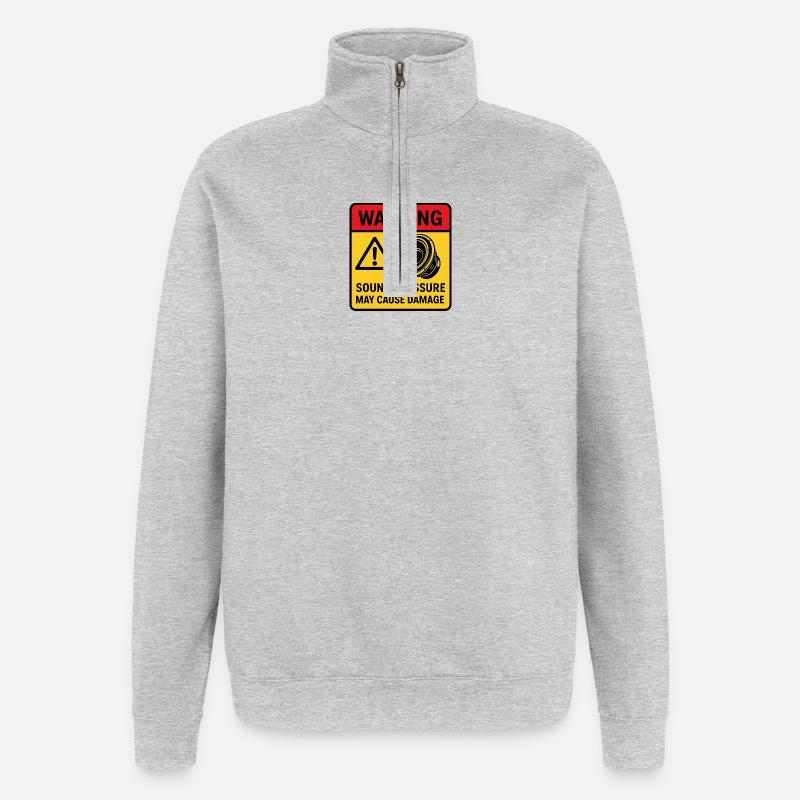Warnung bei der Audiowiedergabe - Quarter-Zip-Sweatshirt - Grau meliert